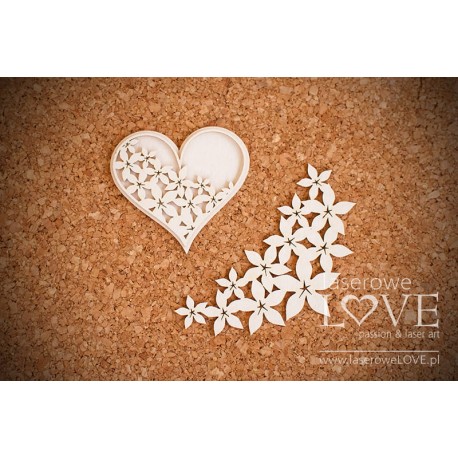 Chipboard - Layered  Heart with decor
