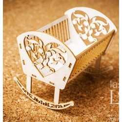 Chipboard - Large Baby Cradle /3D