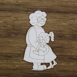 Chipboard - Granny with granddaughter