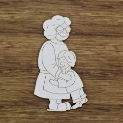 Chipboard - Granny with grandson
