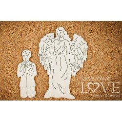 Chipboard -Guardian Angel with a boy