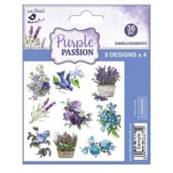 Ephemera DIE CUT Elements - Purple Passion / 36pcs