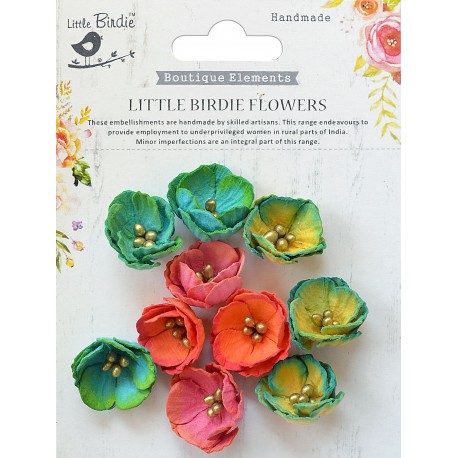 Little Birdie Flowers - EMBOSSED DAISIES / Vivid Palette/ 10pcs