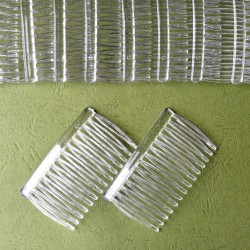Plastic Clear Side Comb - 1 pair