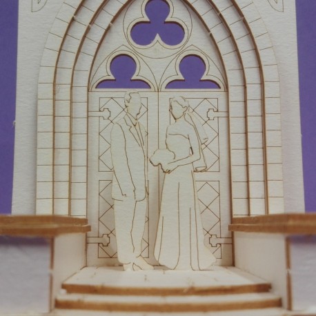 Chipboard -Couple in front of the chapel 3D