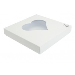 Box 15X15 with HEART window - WHITE