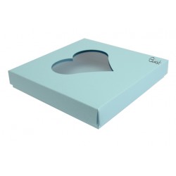Box 15X15 with HEART window - SKY BLUE