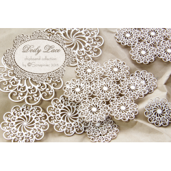 Chipboard- Doily Lace - 7 Small rosettes