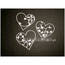 Chipboard -Floral Hearts /9pcs