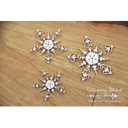 Chipboard - 3 snowflakes