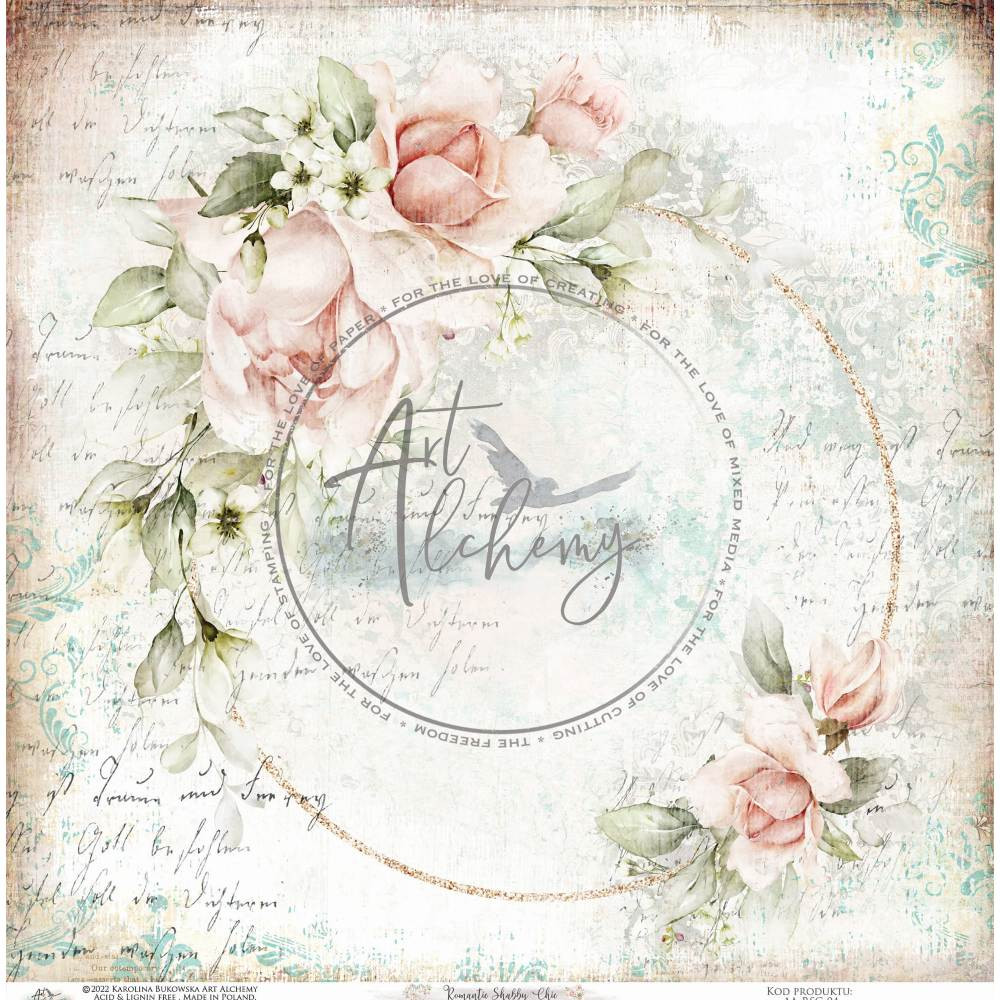 12x12 - Romantic Shabby Chic - 6 Double Sided Paper Set - Alchemy of Art