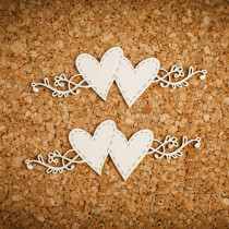 Chipboard - Stitched hearts...
