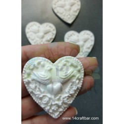 Silicone Mold -Heart with Bird's Love