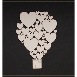 Chipboard - Balloon with hearts