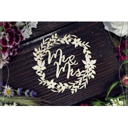 Chipboard - Mr & Mrs in a wreath