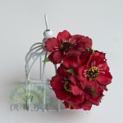 Silk Poppy Flower - RED