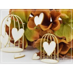 Chipboard - Cages with hearts - set