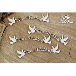 Chipboard - Love banners  with doves