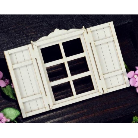 Chipboard - Layered  Windows with shutters