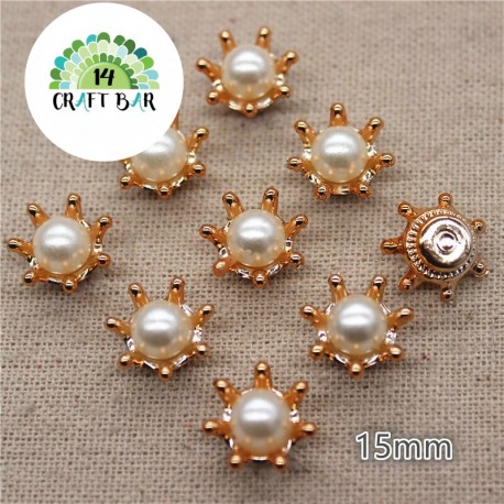 Flower Pearl Button - 15 mm (80)