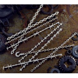 Chipboard  STEAMPUNK / Chains and barbed wires