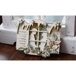 Chipboard - Layered winter window with couple
