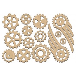 MDF - Set of wings  and gears / 16 pcs