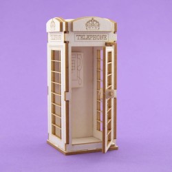 Chipboard - London telephone booth/3D -small