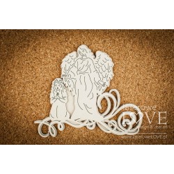 Chipboard -Guardian Angel with a girl + decor