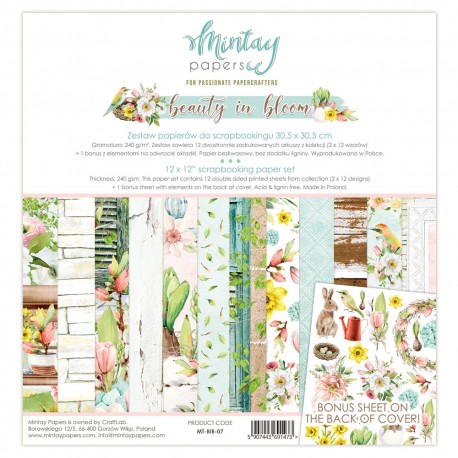 Scrapbooking Papers - BEAUTY IN BLOOM - Pad 12 x 12